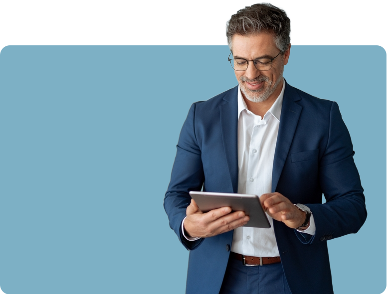Man using iPad